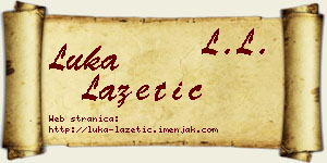 Luka Lazetić vizit kartica